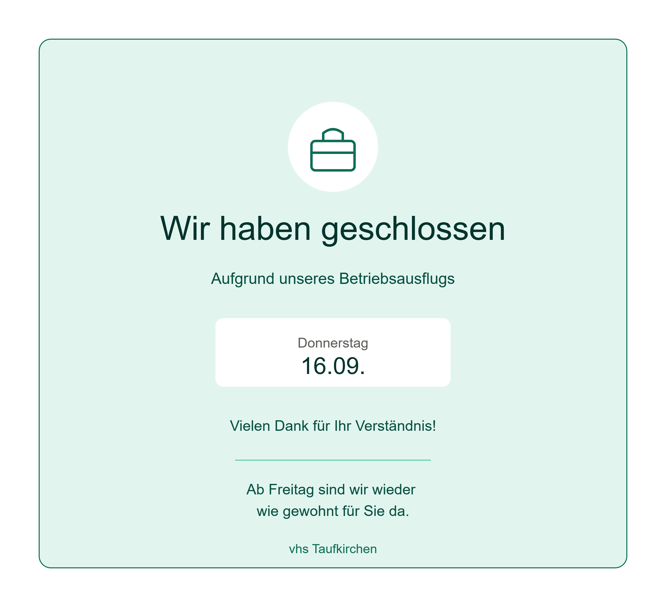 Öffnet die Seite 'Betriebsausflug'
